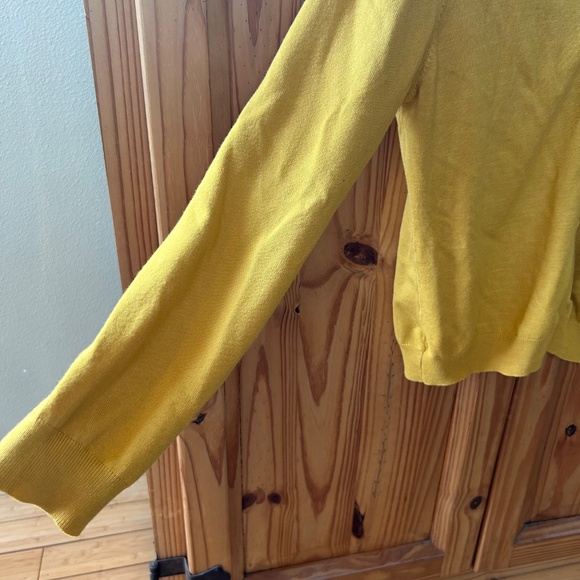 Mikarose Cardigan Sweater Women's Button Up Yellow Size Large - Picture 3 of 5